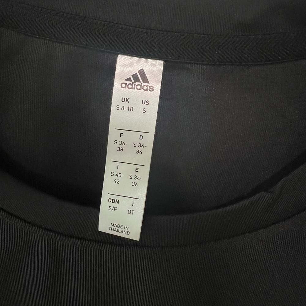 Adidas Mesh Black Cropped Long Sleeve Shirt - Picture 3 of 5